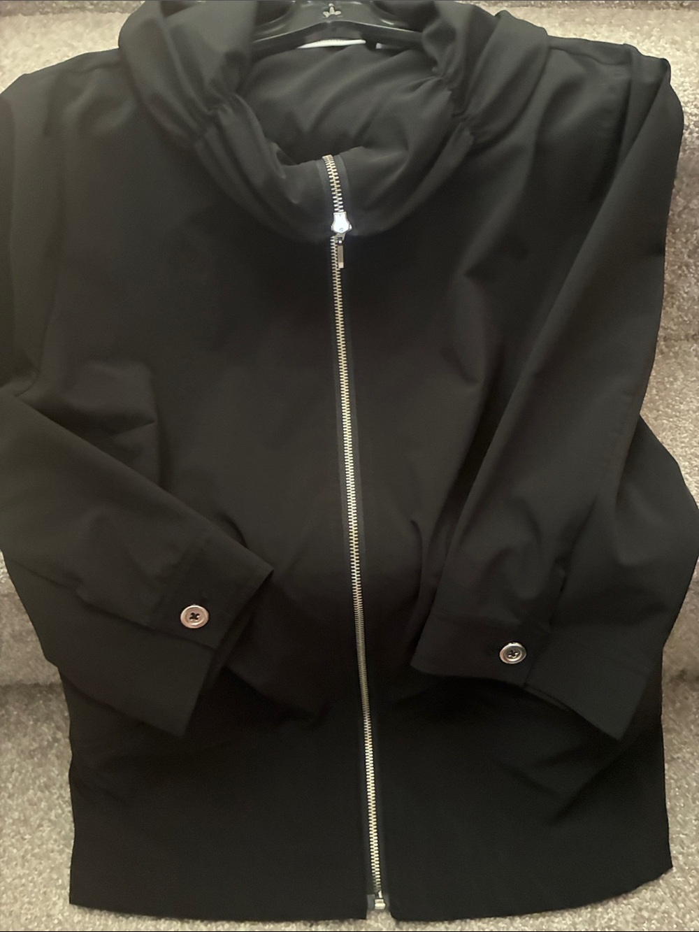Weekends by Chico’s size 2 Black 3/4 Sleeve Jacket EUC